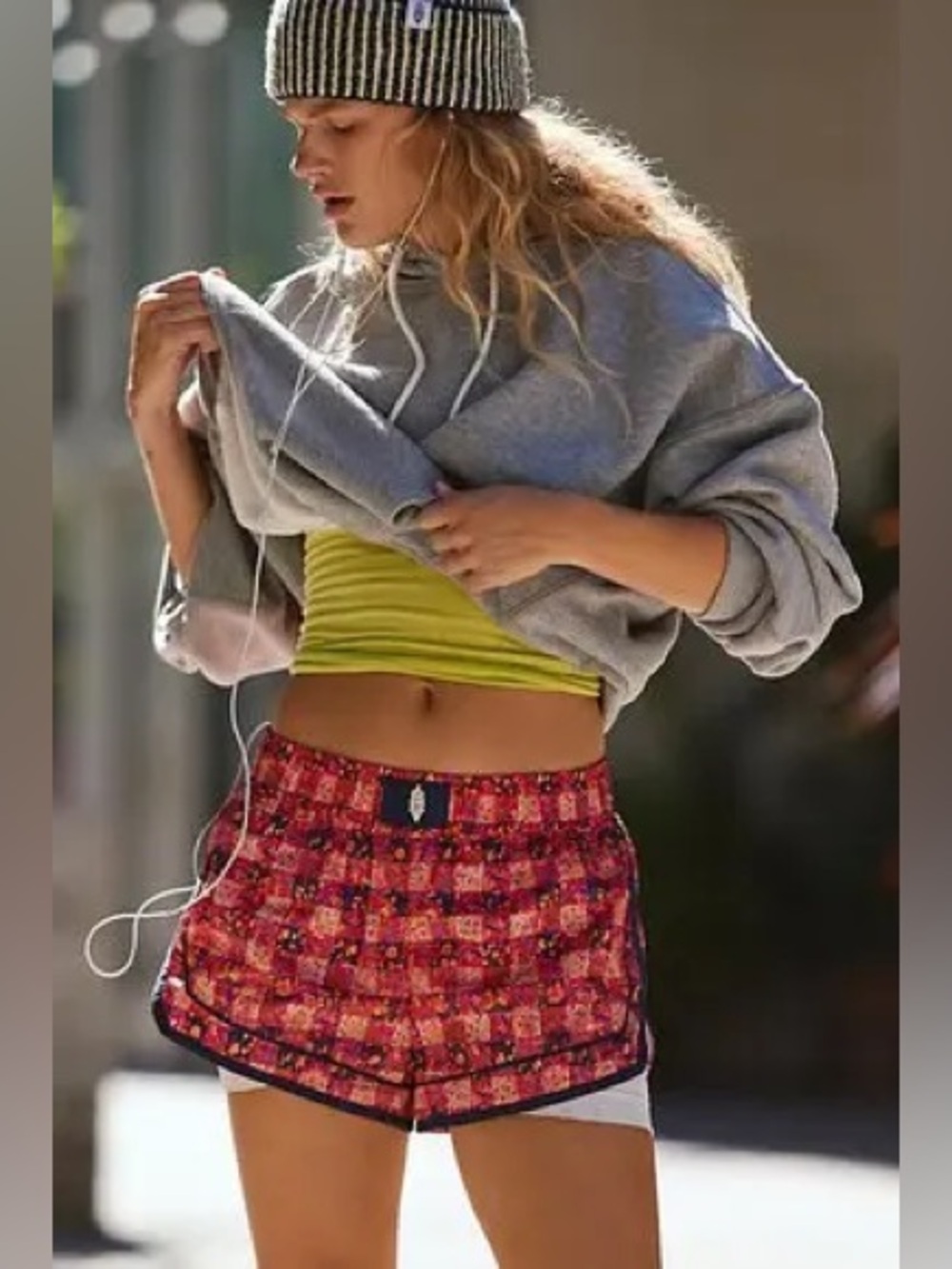 NWOT- FP Movement Varsity Blues Printed Shorts